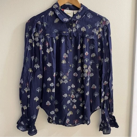 Like New, Anthropologie Maeve Frederick Tree Blouse. - Picture 3 of 8
